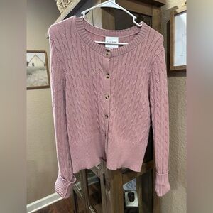 Pink button up cardigan